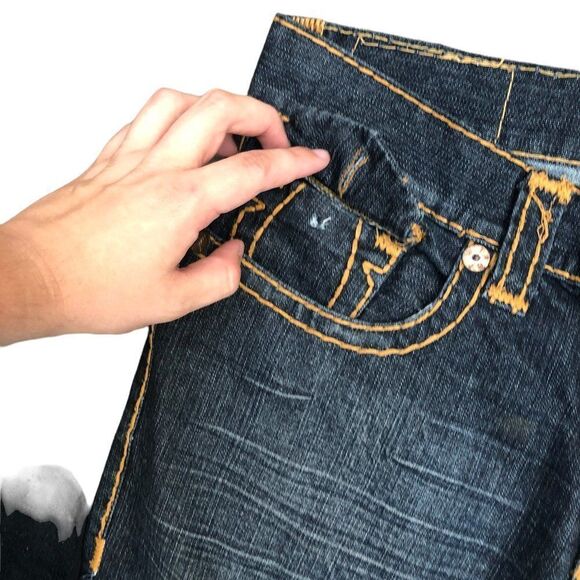 VINTAGE True Religion Jeans Size 36 Yellow Horshoe - Picture 11 of 15